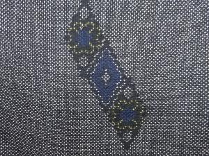 アンティーク　菱模様織り出し本場泥大島紬着物(5マルキ)